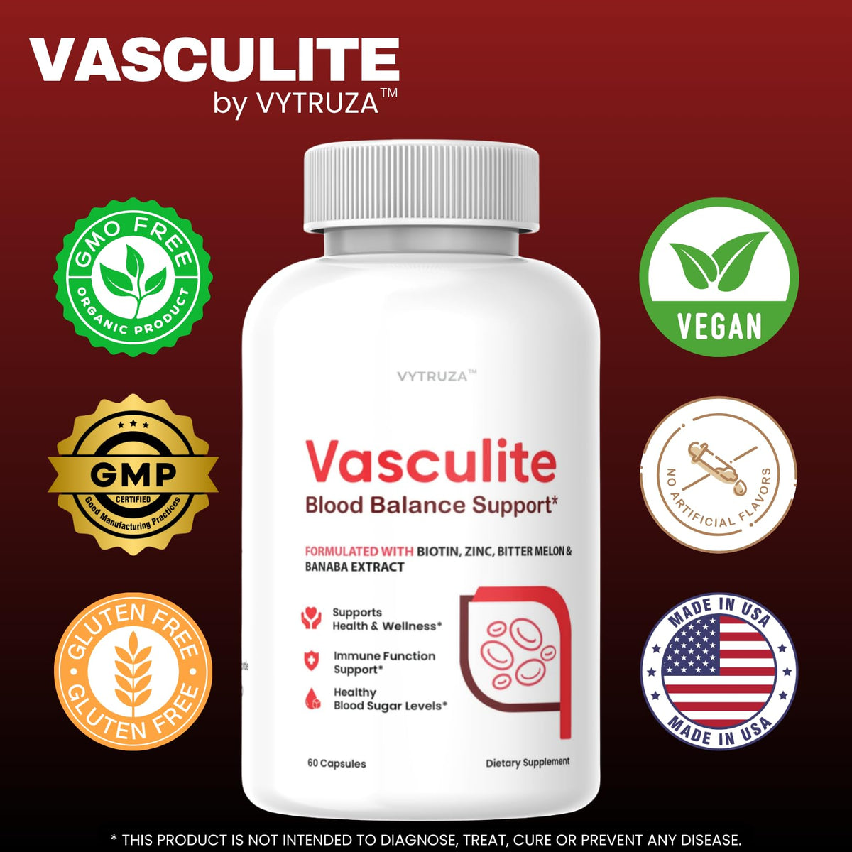 60 Capsules Blood Flow Support Supplement U7595