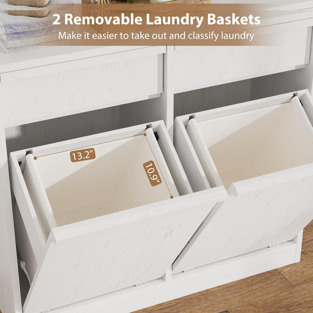 Double Tilt Out Laundry Hamper Cabinet H5571
