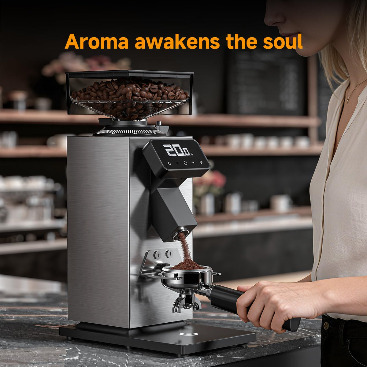 Commercial Flat Burr Espresso Bean Grinder I7607