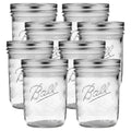 Wide Mouth Glass Mason Jars with Lids and Bands, Pint Size 16 Ounce (Pack of 8) H58686
