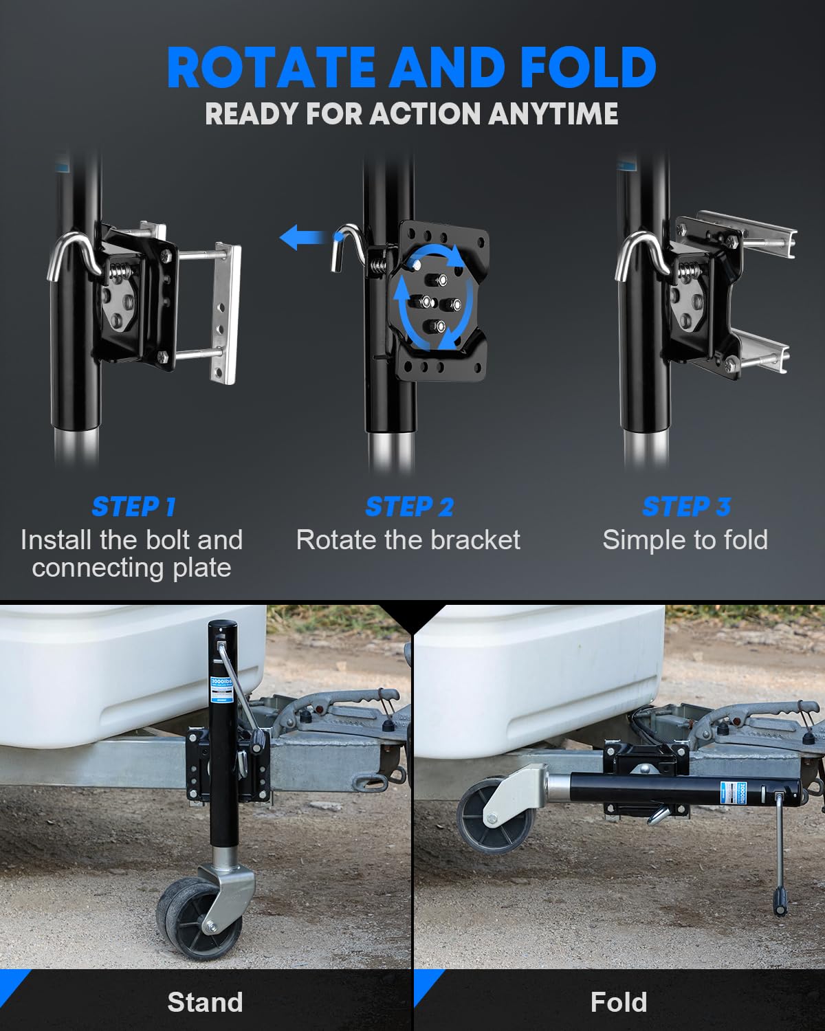 2000 lbs Dual Wheel Trailer Jack U93137