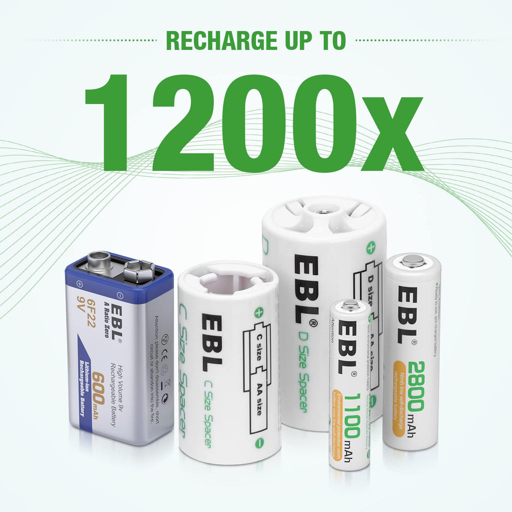 Rechargeable Batteries with Battery Organizer Storage Box G8369