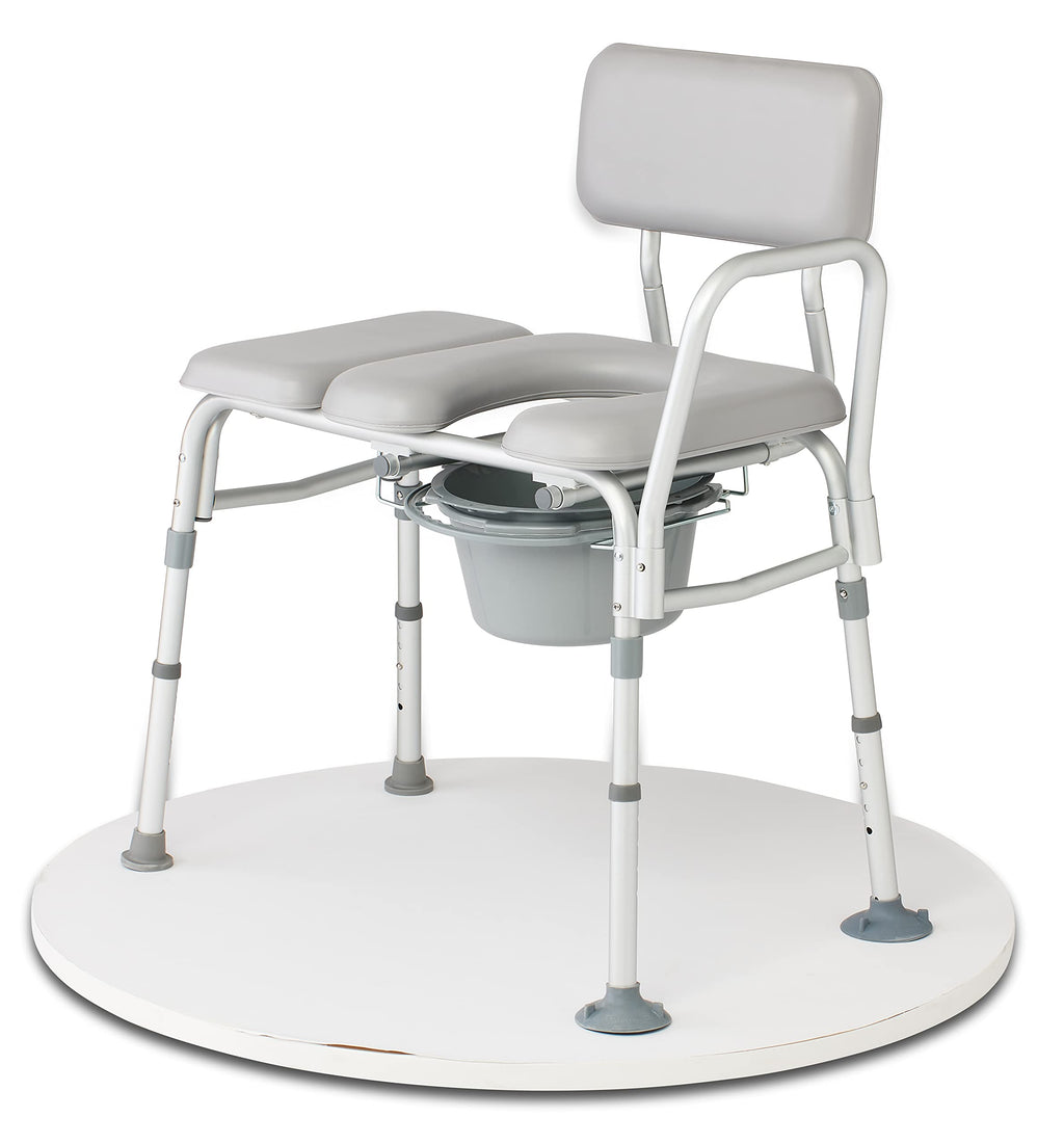 Padded Combination Transfer Bench and Commode, 400 lb. Capacity Q721