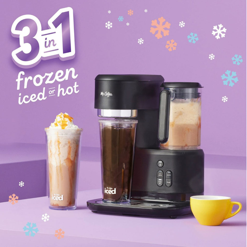 3-in-1 Single-Serve Iced and Hot Coffee/Tea Maker with Blender, Black V584645