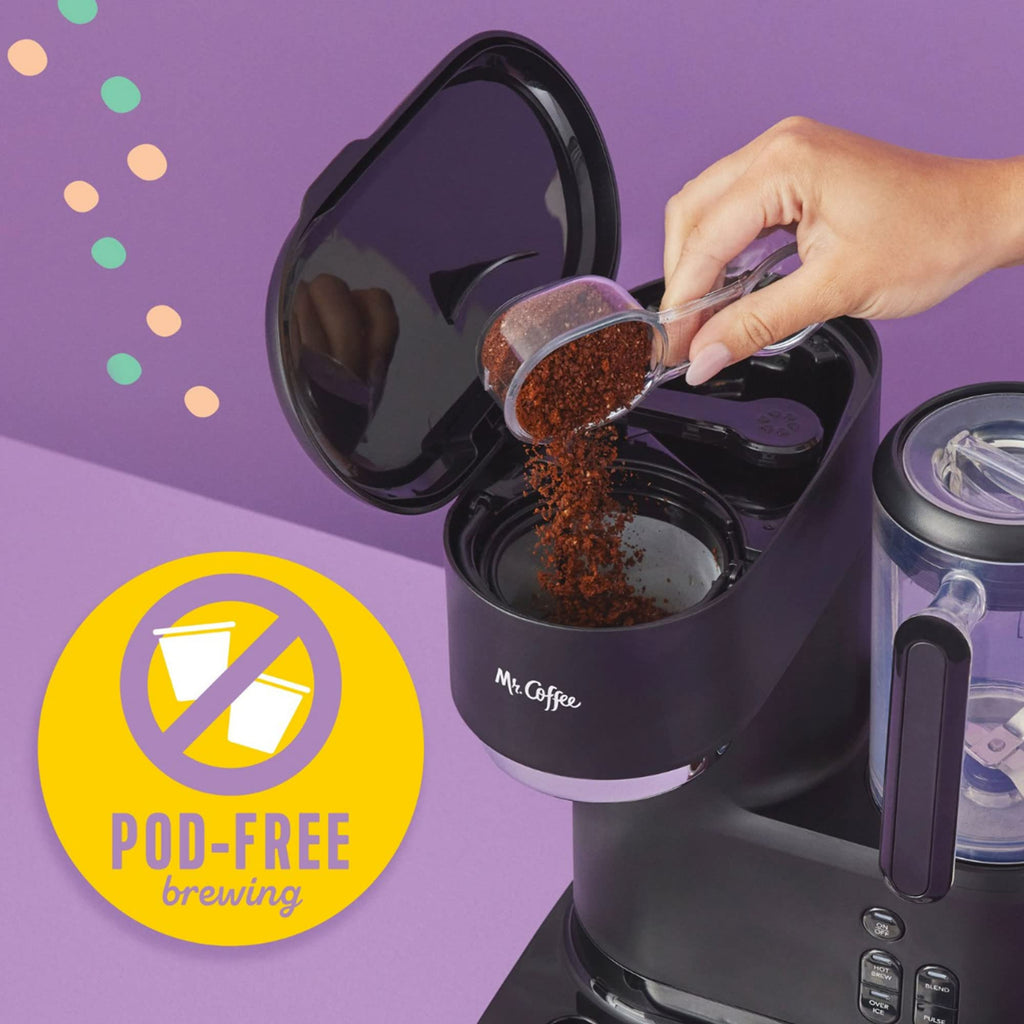 3-in-1 Single-Serve Iced and Hot Coffee/Tea Maker with Blender, Black V584645