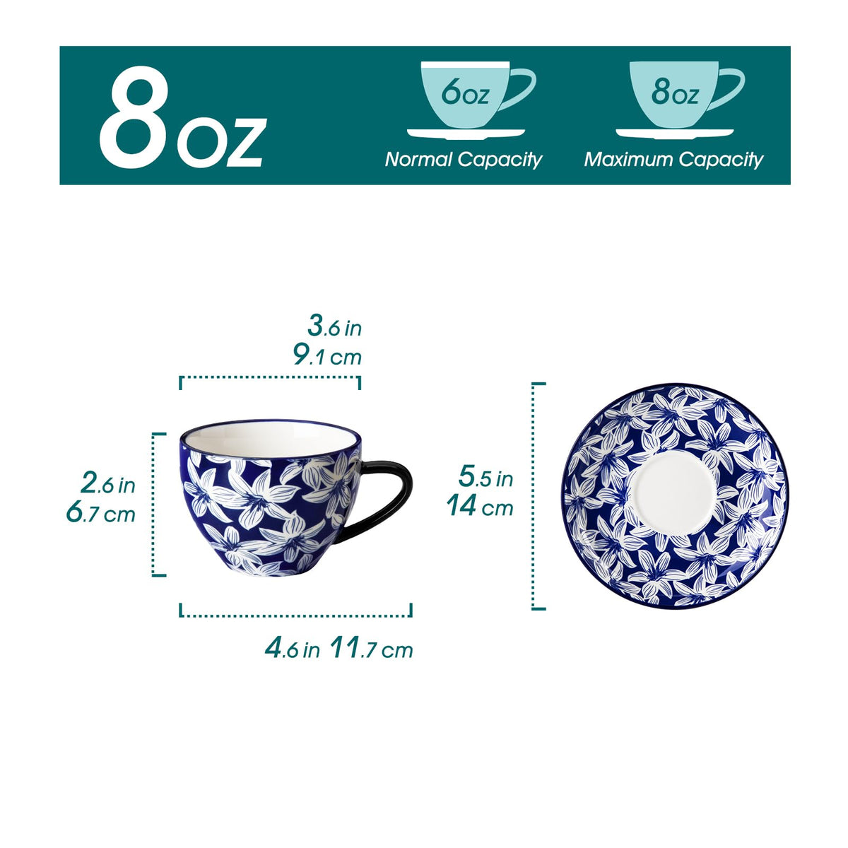 12-Piece Porcelain Pasta Bowls and Espresso Cups Set U3495