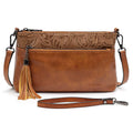 Turquoise Concho Embossed Crossbody Handbag T9216