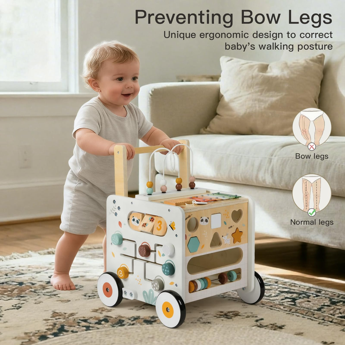 Wooden Baby Walker Activity Cube Push Walker N70727