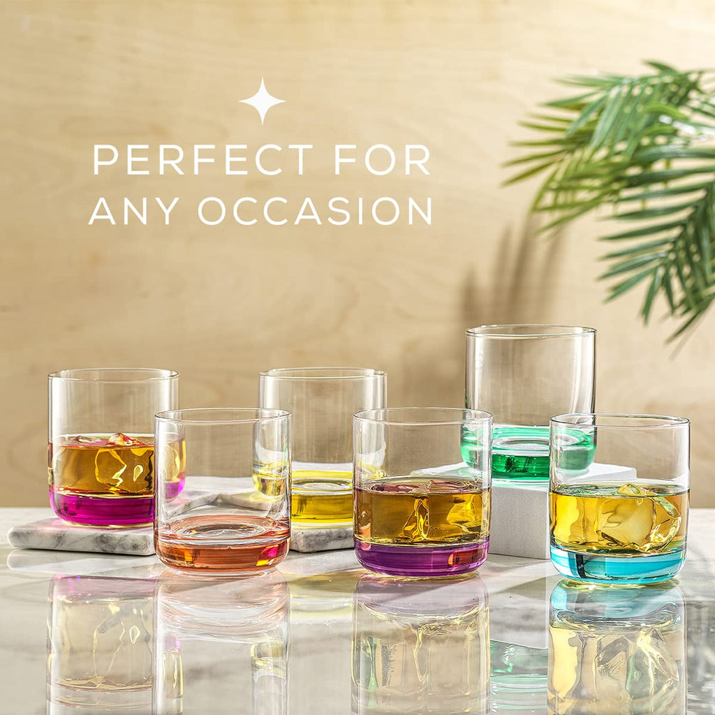 Colorful Whiskey Glasses Set of 6 V6335