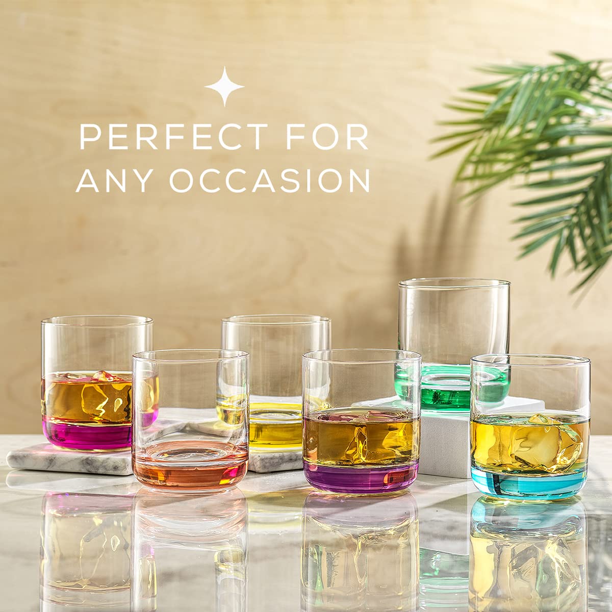 Colorful Whiskey Glasses Set of 6 V6335