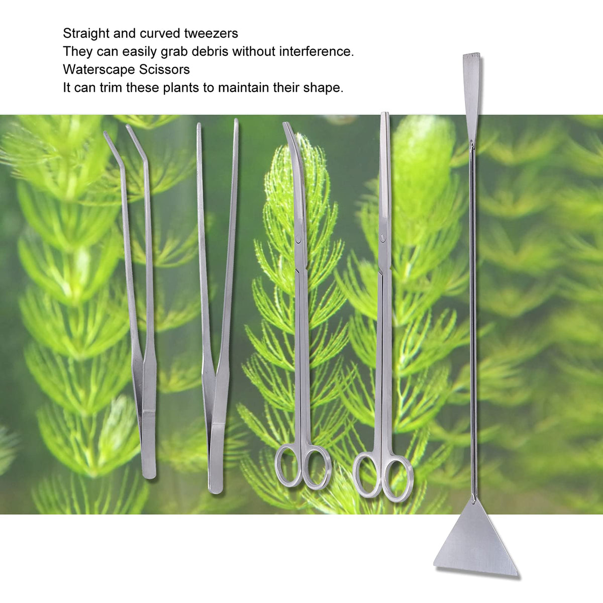 5 in 1 Stainless Steel Aquarium Cleaning Tool Kit M9270