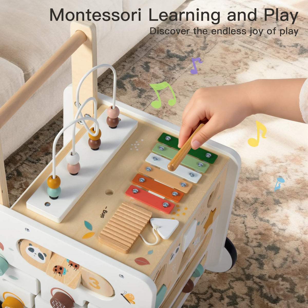 Wooden Baby Walker Activity Cube Push Walker N70727