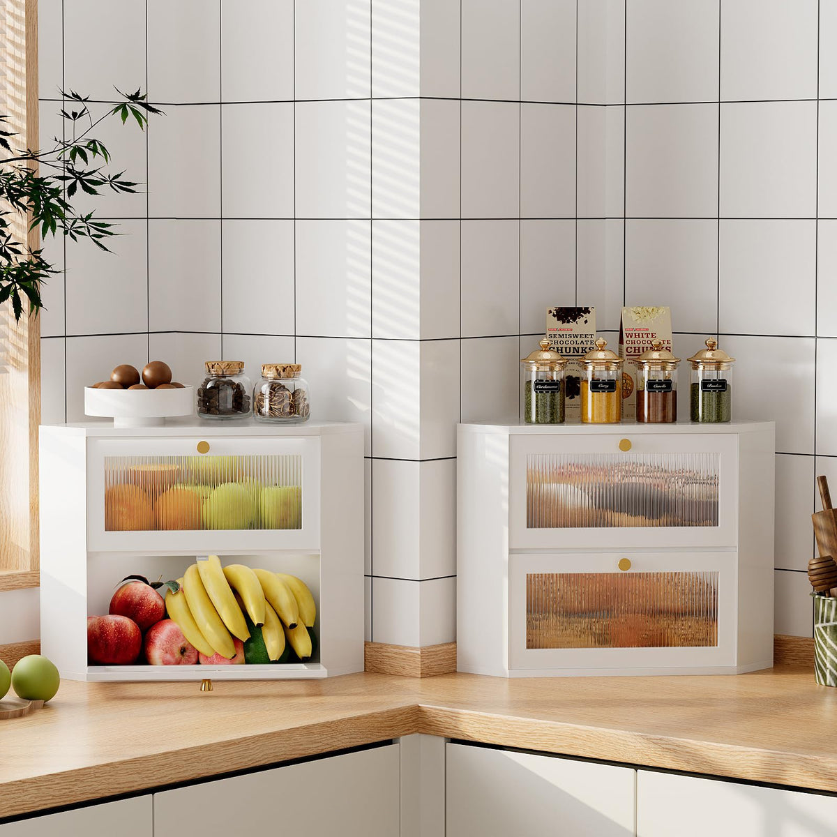 Bamboo Bread Box with Transparent Door L180972