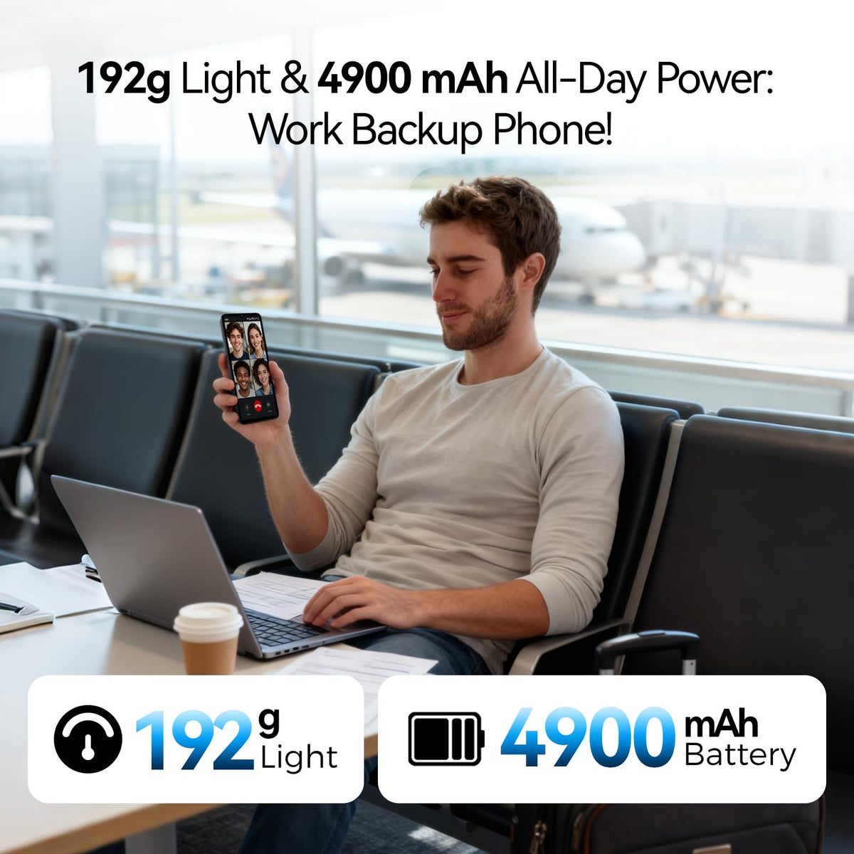 Ultra-Light 6.75" Big Screen 4G+64GB 13MP Dual Camera 4900mAh Android 14 Dual SIM Smartphone P2071