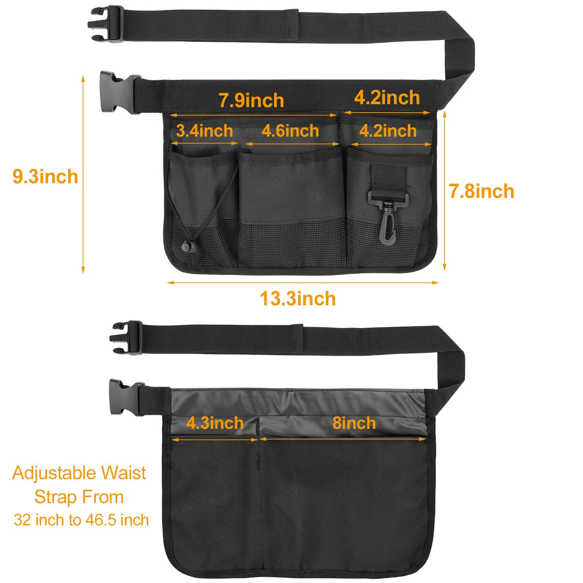 Heavy Duty Oxford Gardening Tool Waist Bag with 7 Pockets K91407