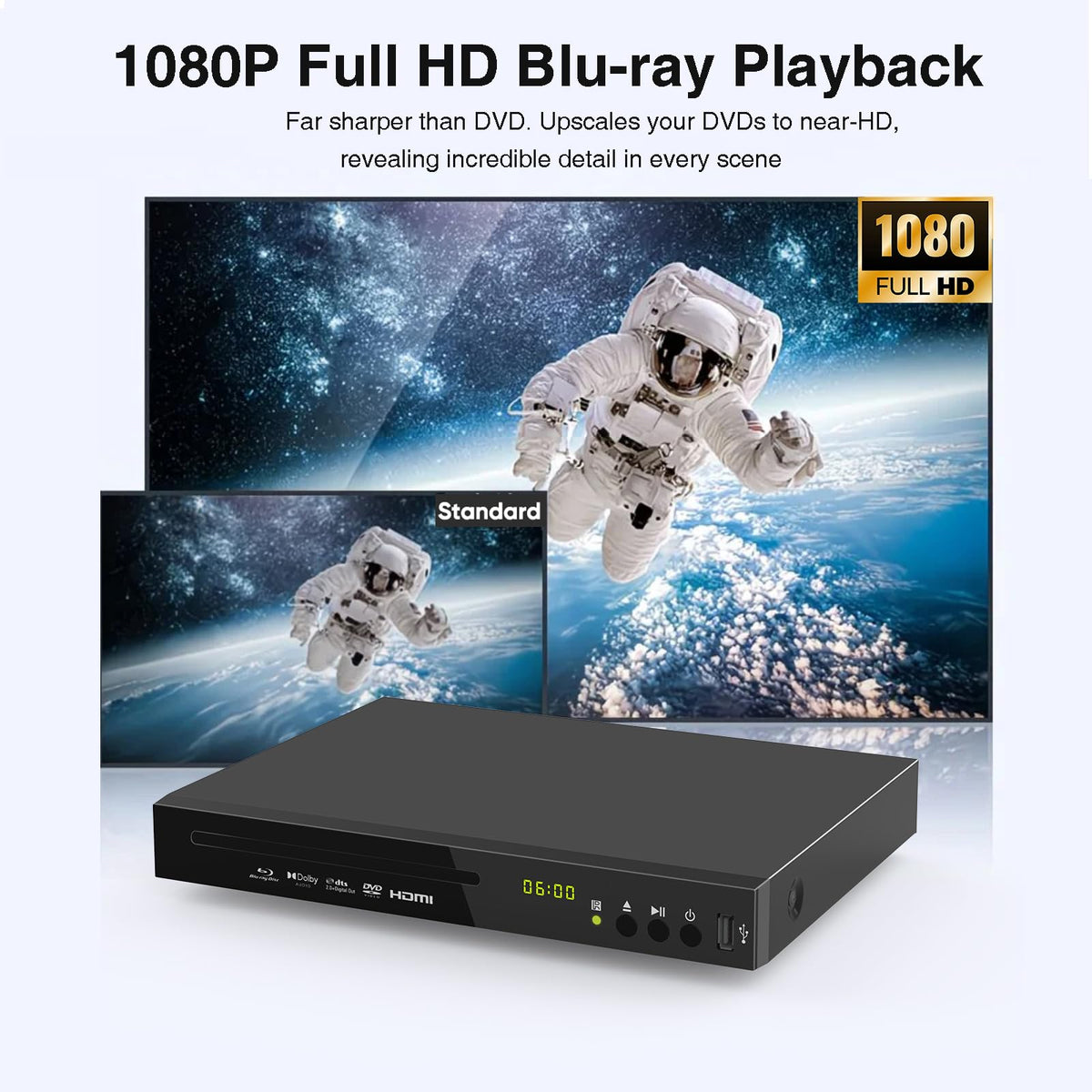 Full HD 1080p Blu-ray DVD Player with Dolby Digital H215