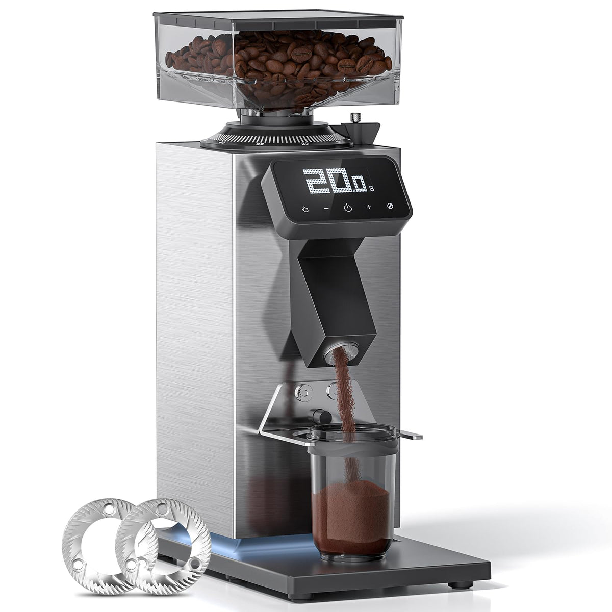 Commercial Flat Burr Espresso Bean Grinder I7607