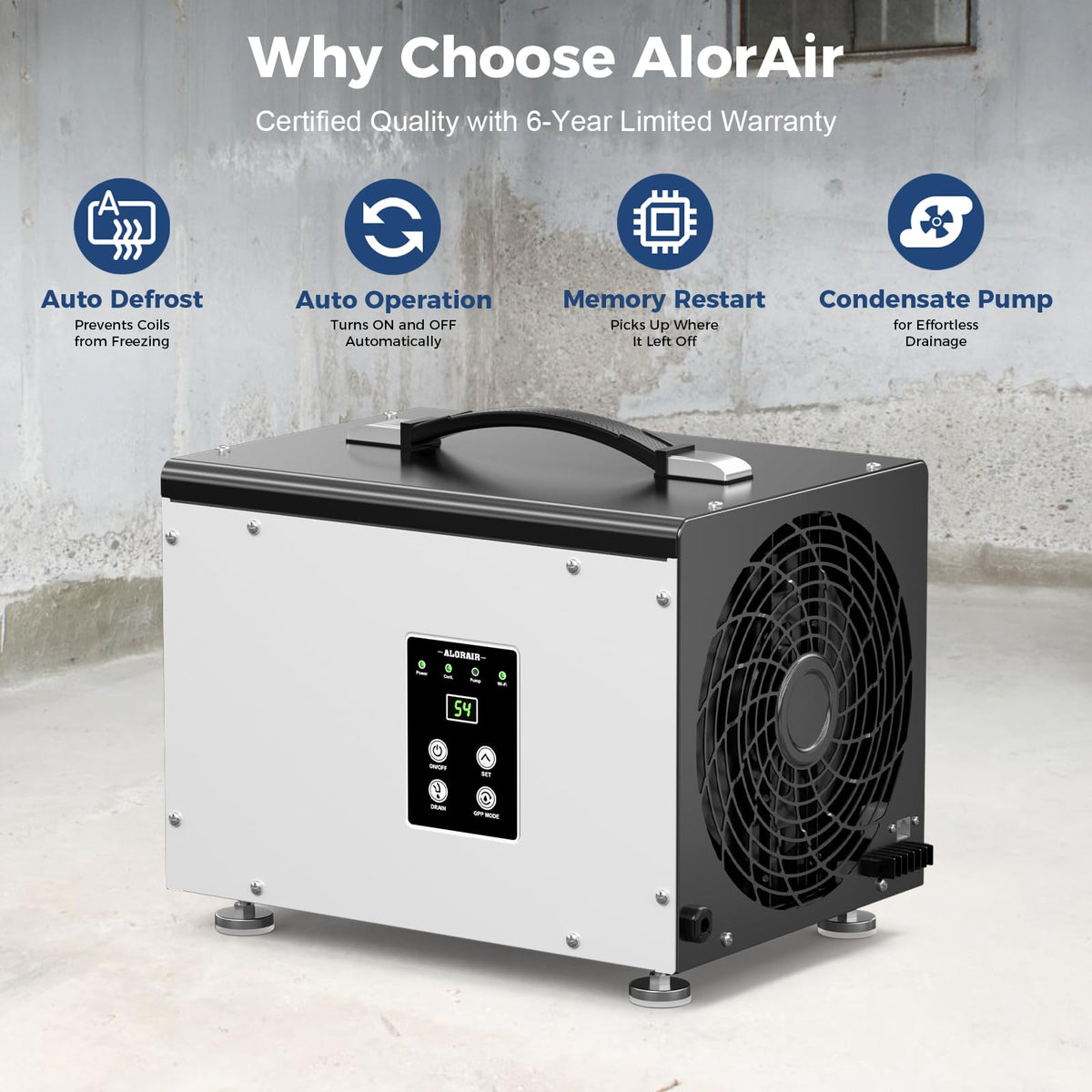 70 Pints Crawlspace Dehumidifier with Pump U19627