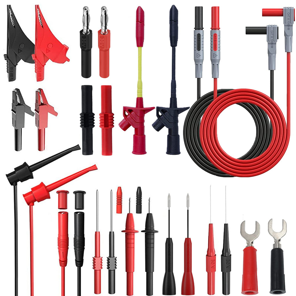 24 Pcs Multimeter Test Leads Set with Alligator Clips I45508