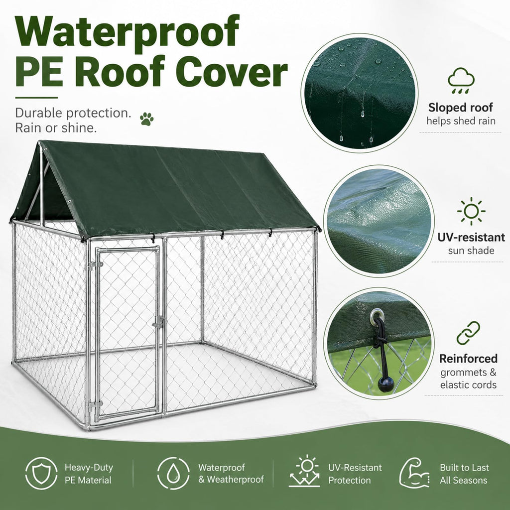 Heavy Duty Outdoor Dog Kennel Galvanized Steel Enclosure P15947