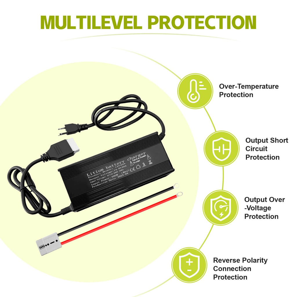 14.6V 20A LiFePO4 Battery Charger with Anderson Connector D7033