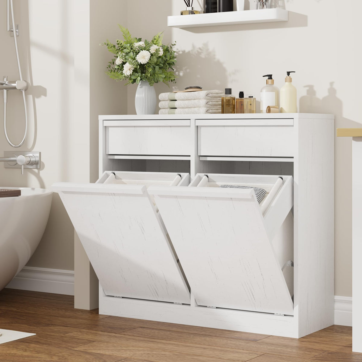 Double Tilt Out Laundry Hamper Cabinet H5571