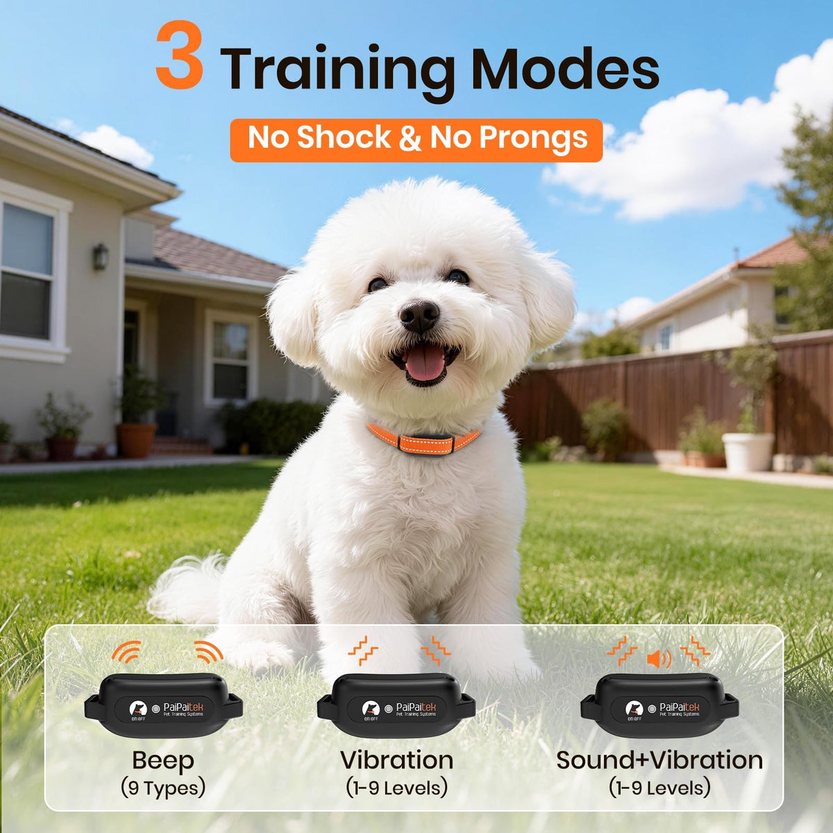 Vibration Collar with Controller for 2 Dogs, 3300ft Waterproof E703