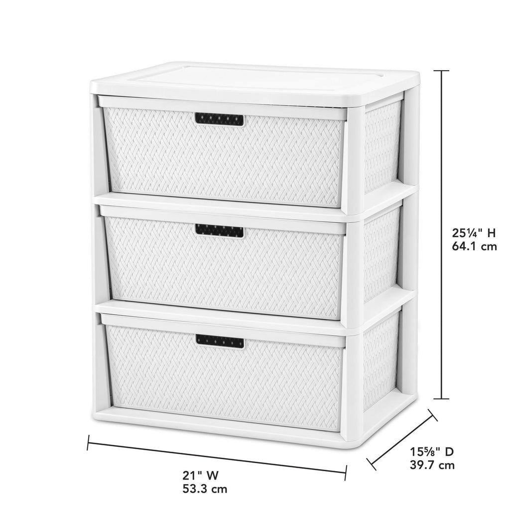 White 3 Drawer Storage Tower L344360