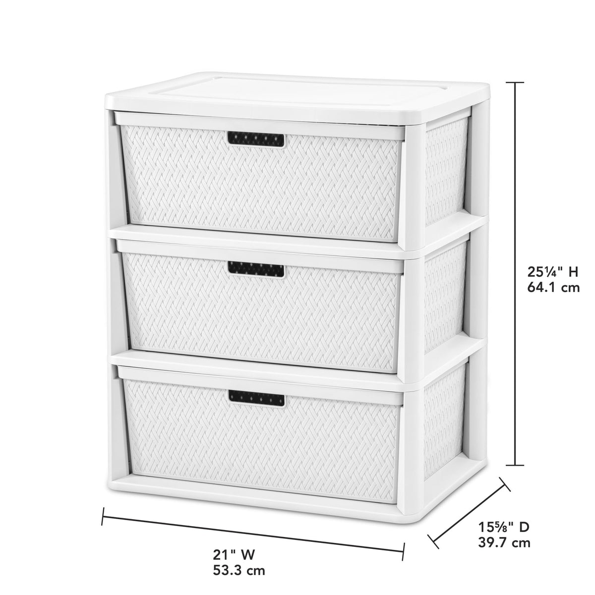 White 3 Drawer Storage Tower L344360