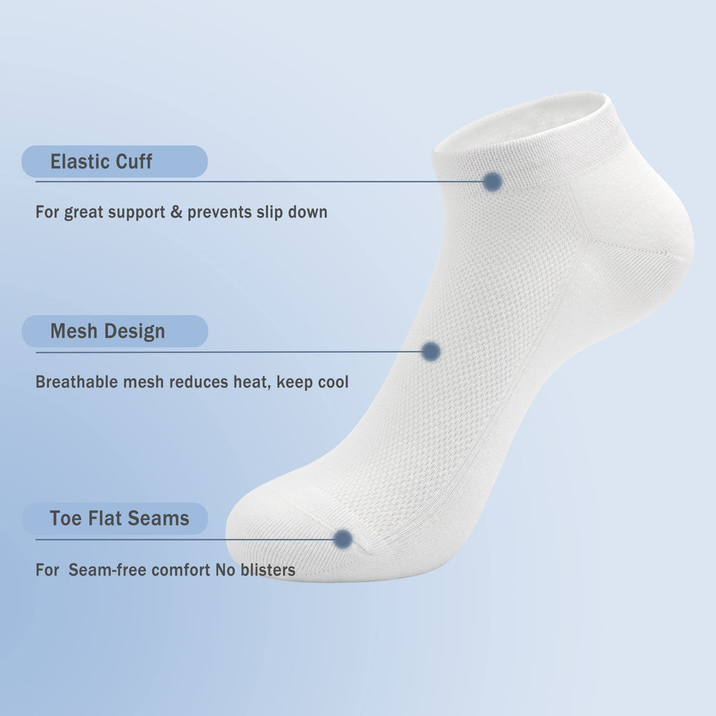 Viscose Bamboo Mesh Ankle Socks 5 Pairs Y667