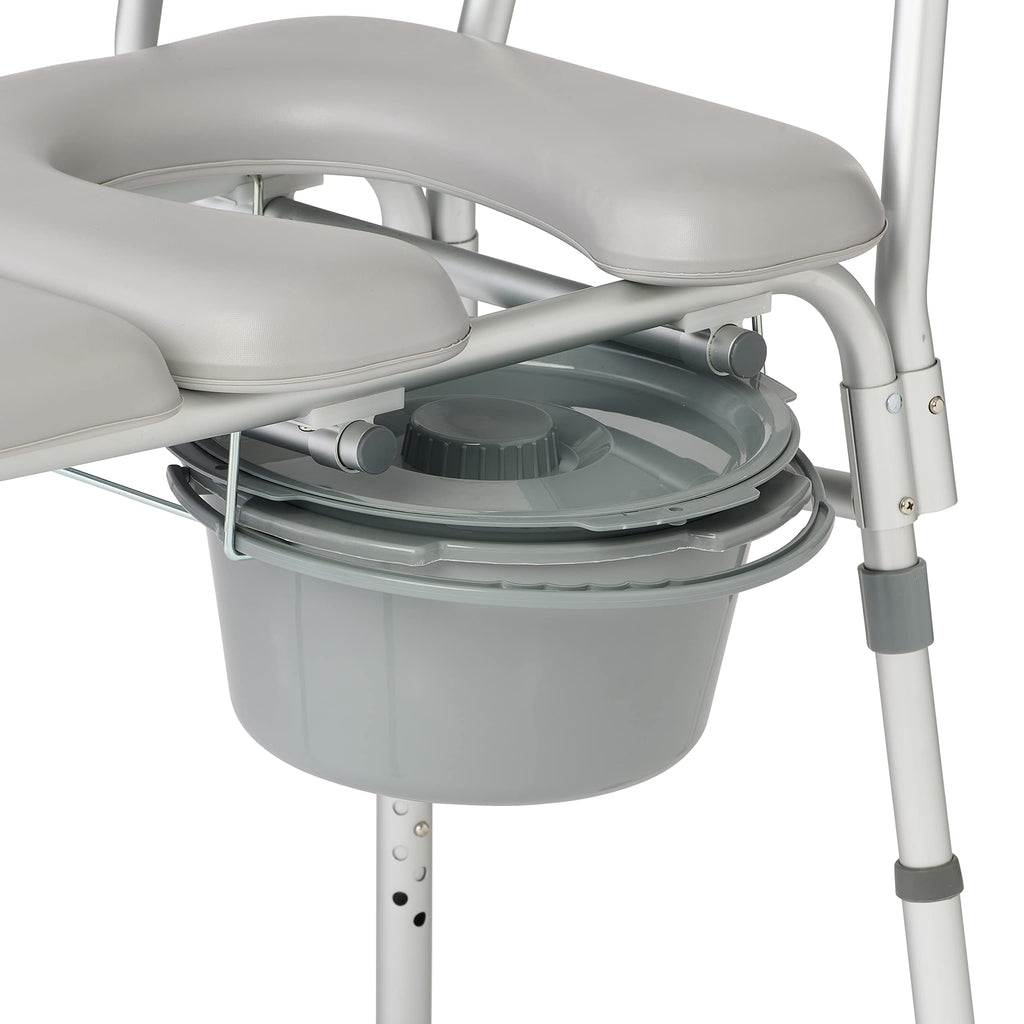 Padded Combination Transfer Bench and Commode, 400 lb. Capacity Q721