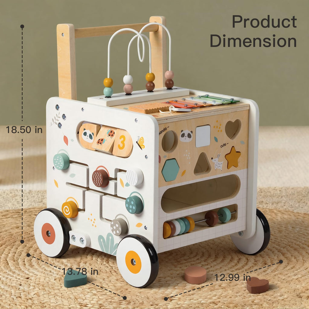 Wooden Baby Walker Activity Cube Push Walker N70727