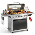 6 Burner Propane Gas Grill with Infrared Side Burner X721