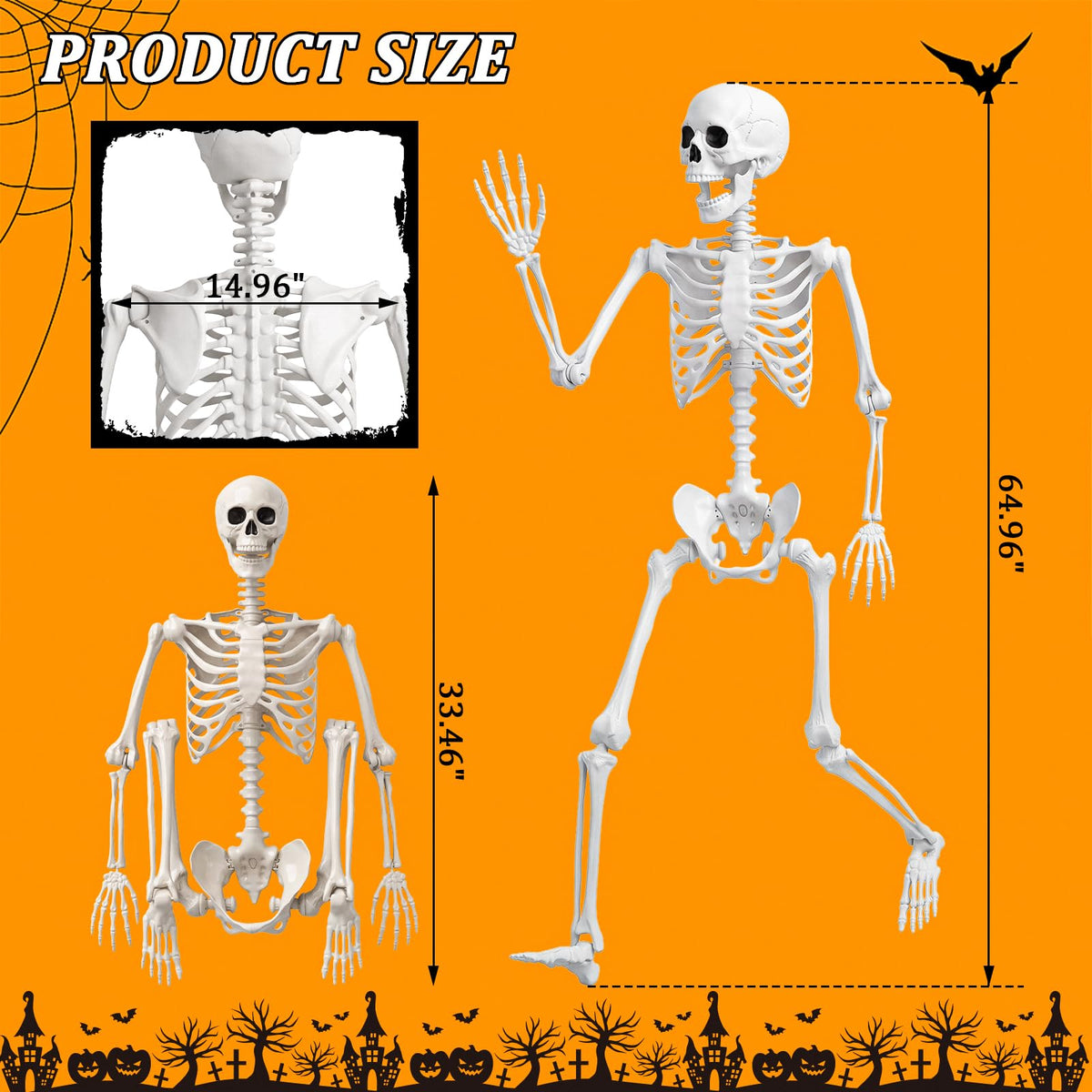 Life Size Skeleton with Posable Joint O47099