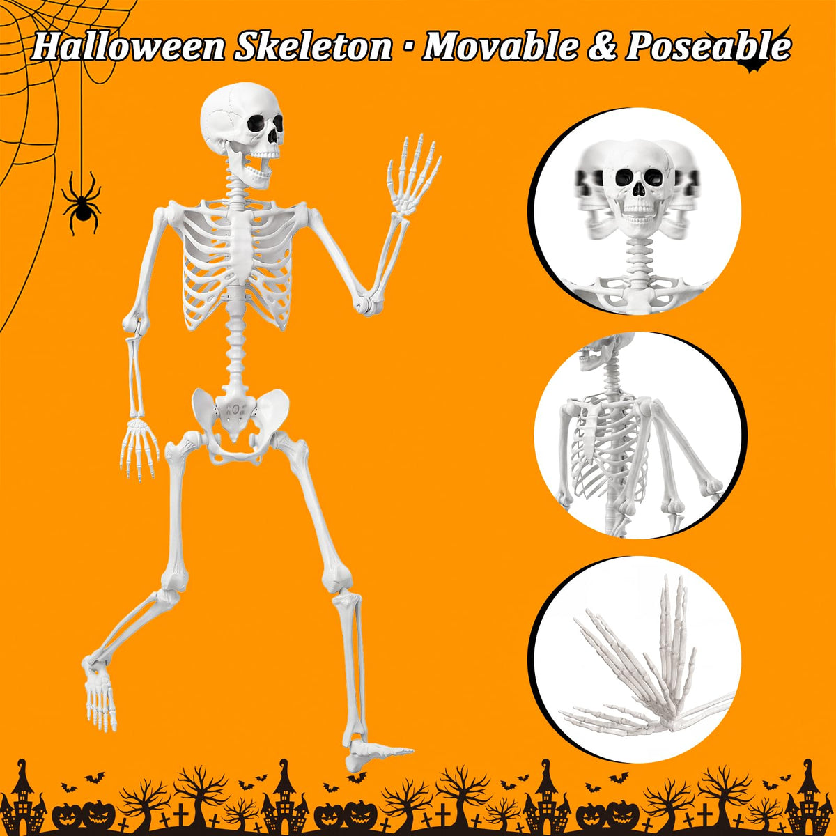 Life Size Skeleton with Posable Joint O47099