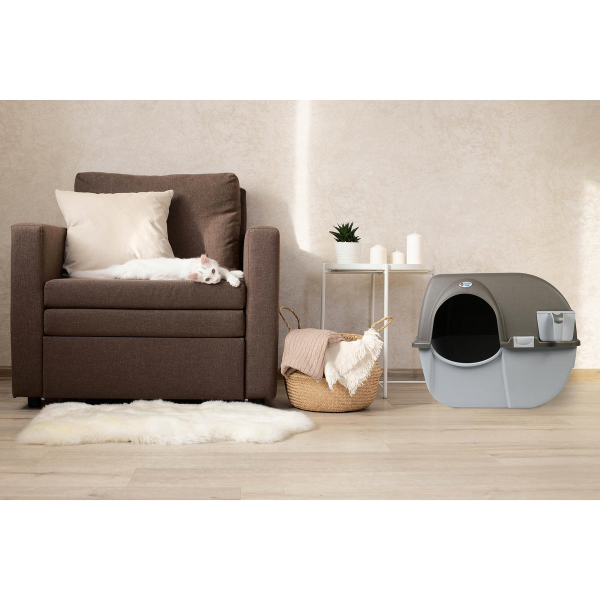 Self Cleaning Litter Box Regular Size Grey Z3992