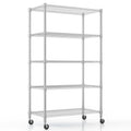 5-Tier Adjustable Steel Wire Shelving with Wheels I207