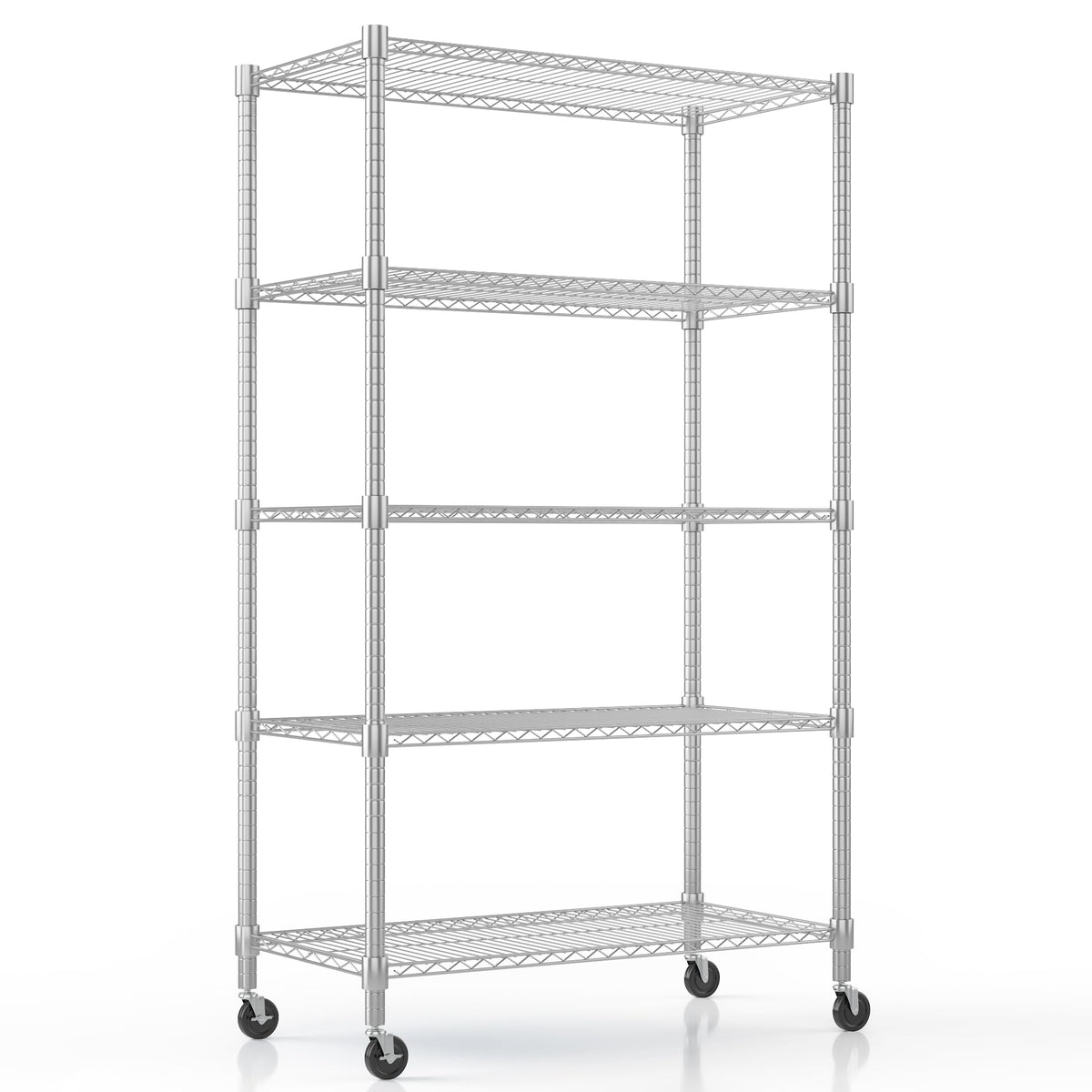 5-Tier Adjustable Steel Wire Shelving with Wheels I207