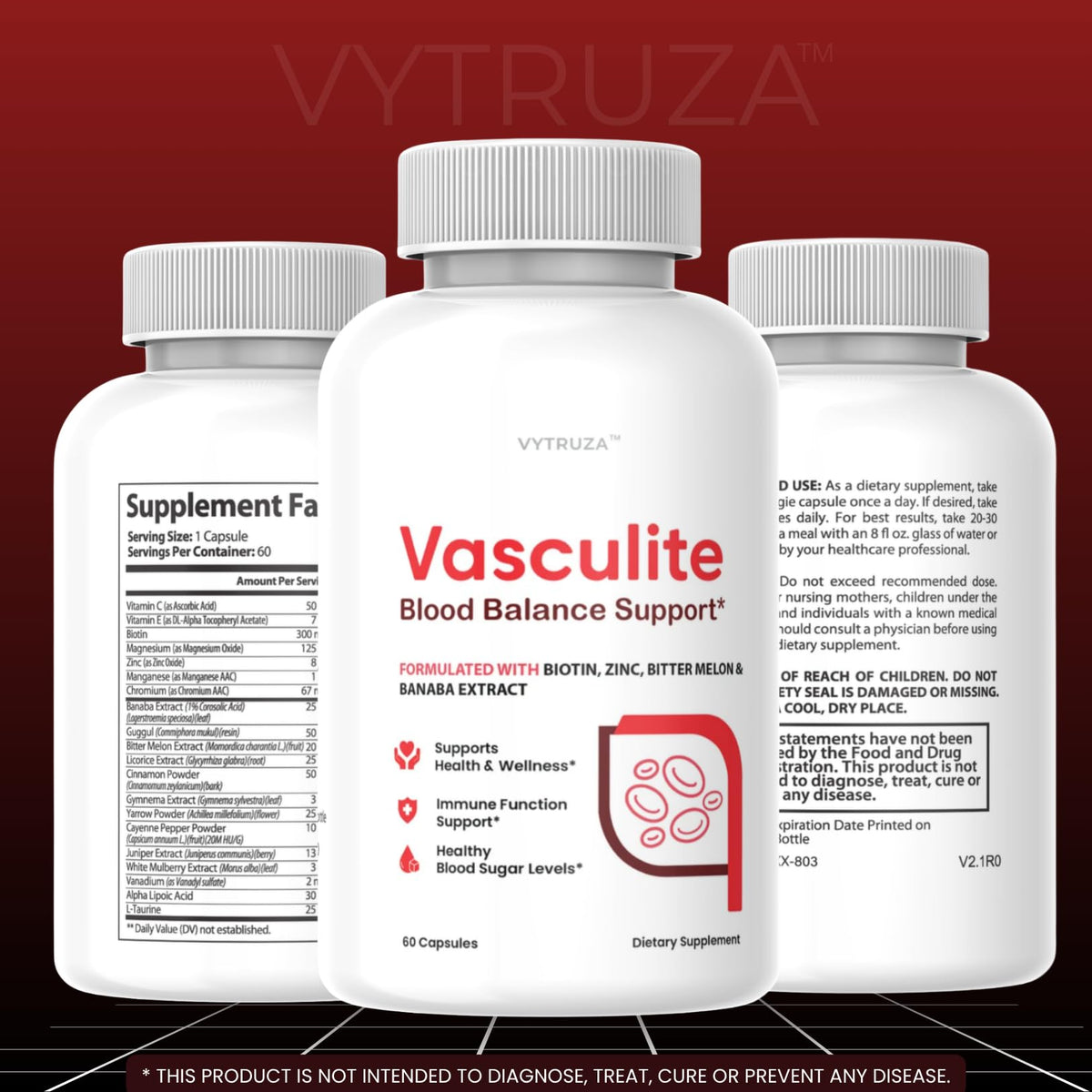 60 Capsules Blood Flow Support Supplement U7595