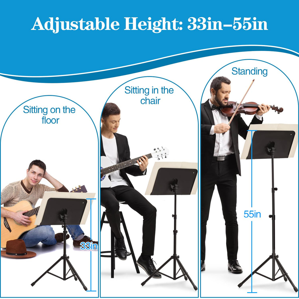 Adjustable Sheet Music Stand with Carry Bag F579651