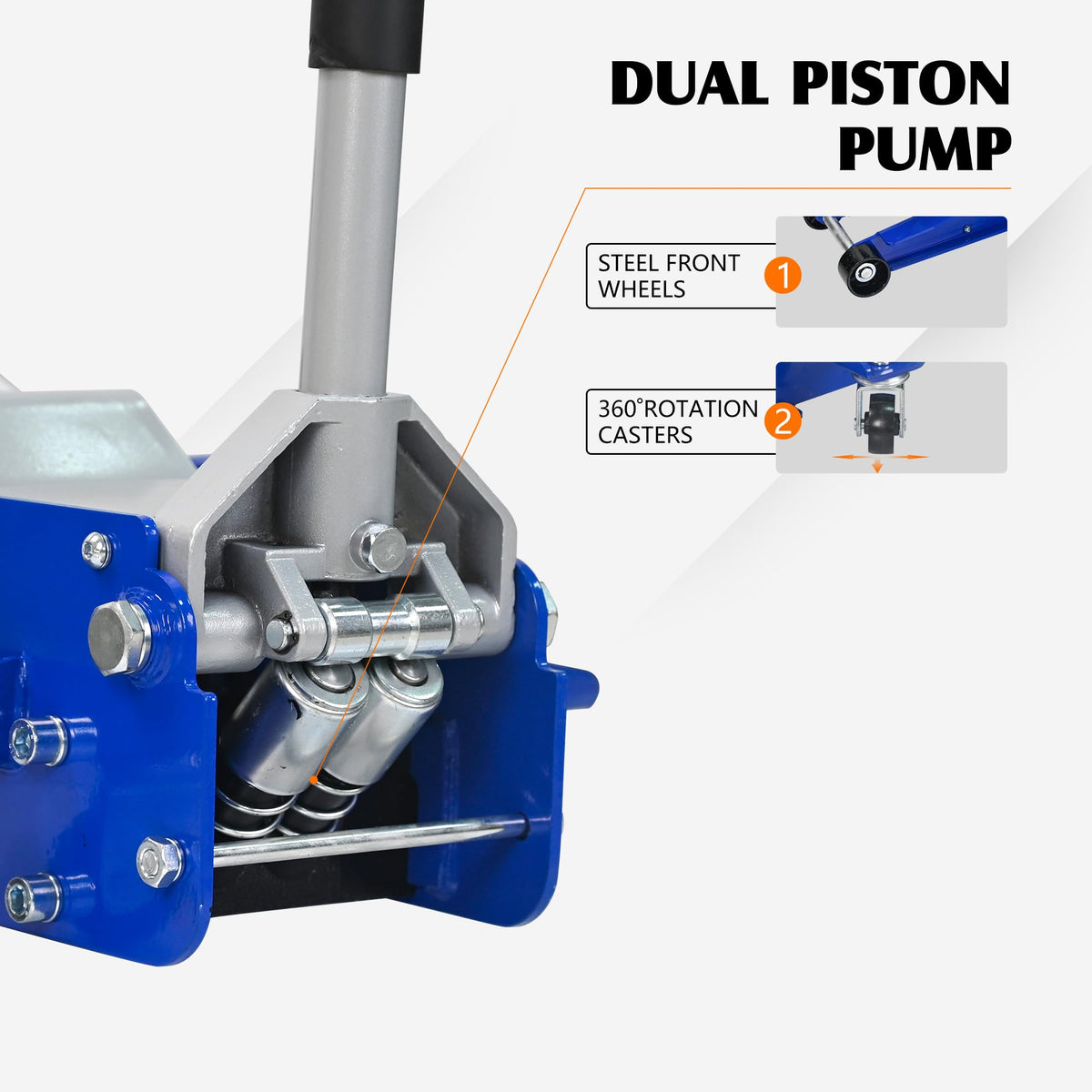 5Ton Low Profile Dual Piston Hydraulic Floor Jack F36754