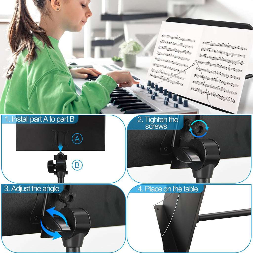 Adjustable Sheet Music Stand with Carry Bag F579651