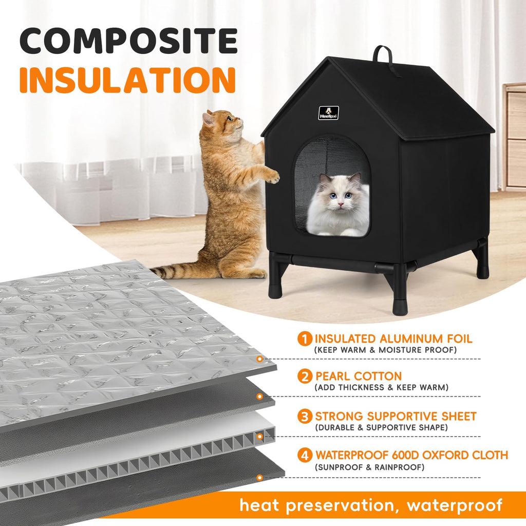 Outdoor Insulated Cat House with Removable Mat A51480