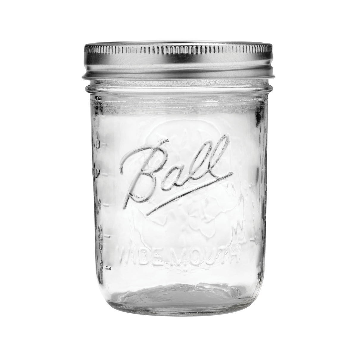 Wide Mouth Glass Mason Jars with Lids and Bands, Pint Size 16 Ounce (Pack of 8) H58686