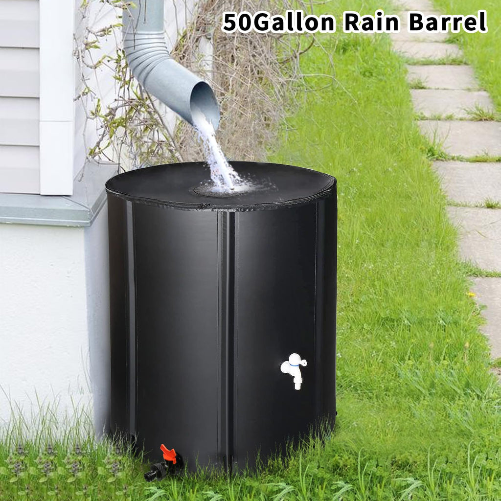Collapsible 50 Gallon Rain Barrel with Spigot Y66622