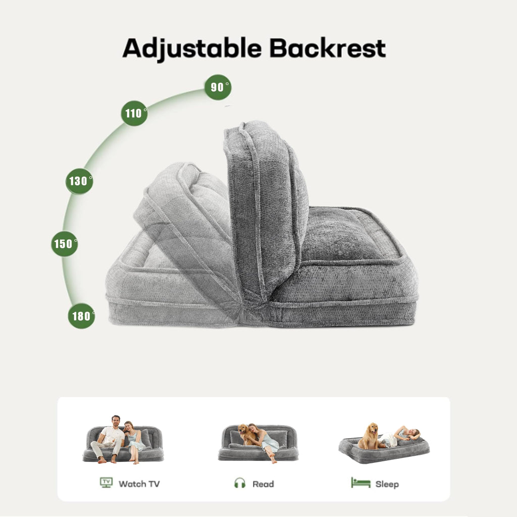 Light Gray Folding Floor Sofa Bed S655663