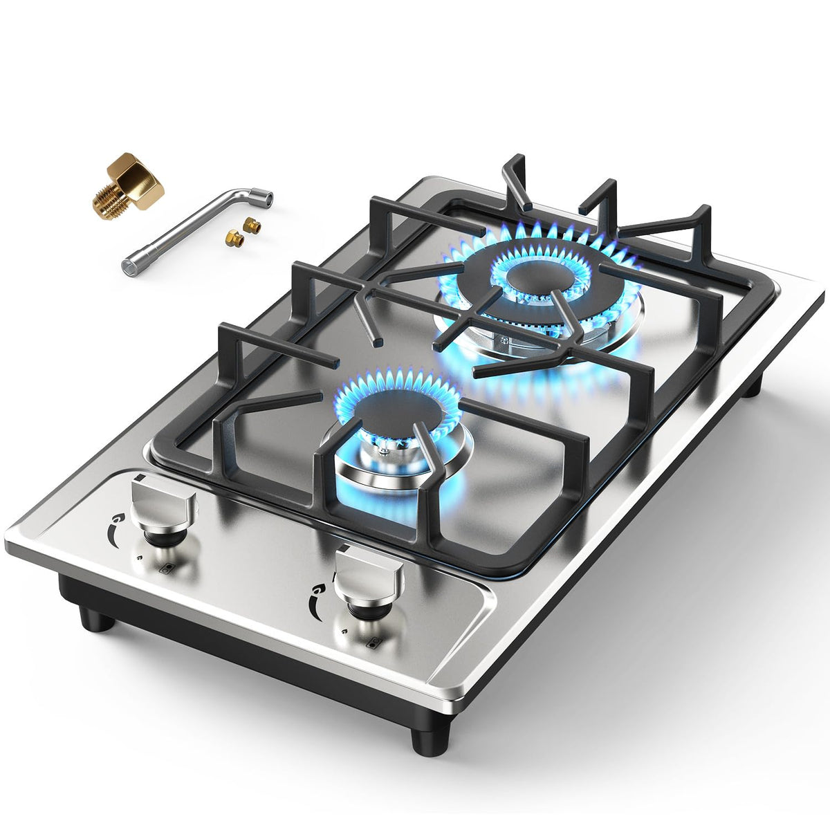 2 Burner Propane Gas Cooktop Stainless Steel N78364