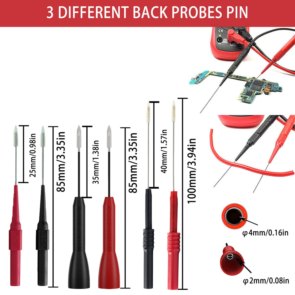 24 Pcs Multimeter Test Leads Set with Alligator Clips I45508