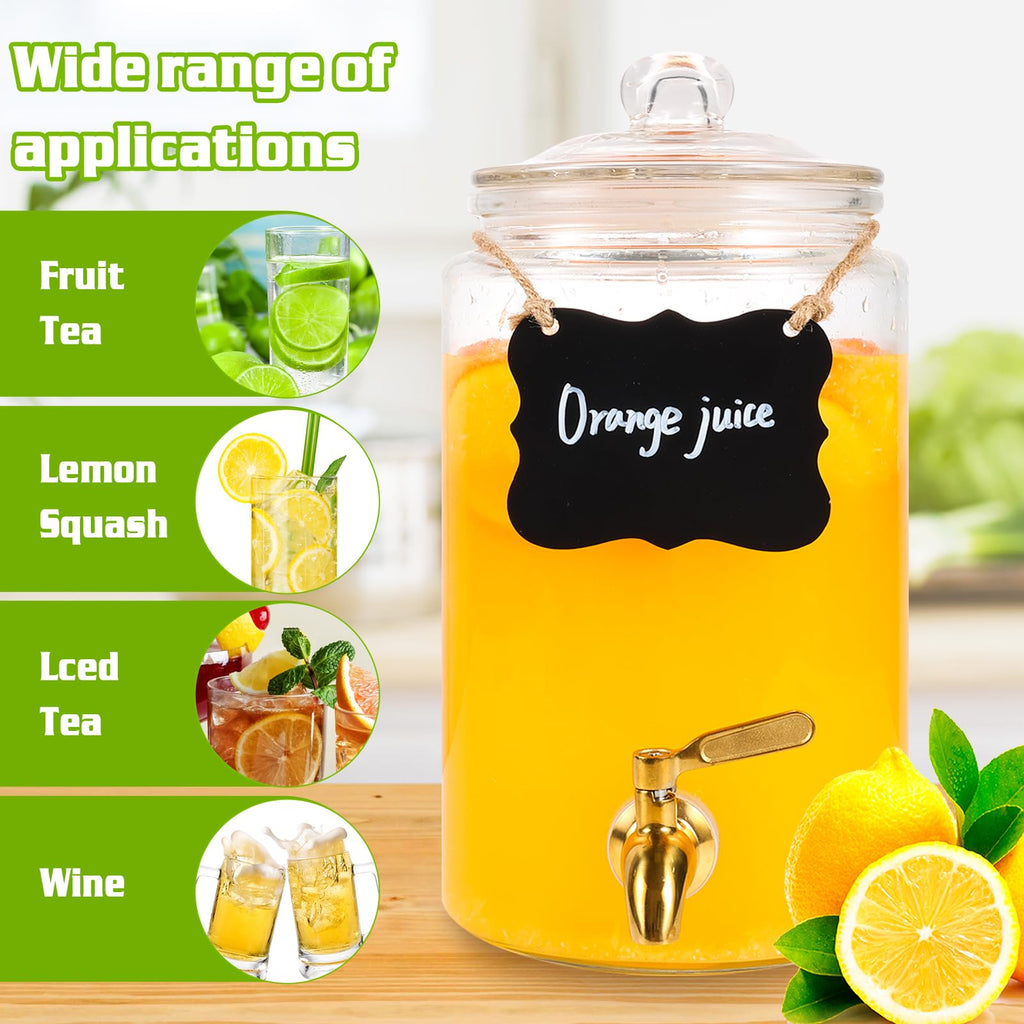 1 Gallon Glass Drink Dispenser with Stainless Steel Spigot C809