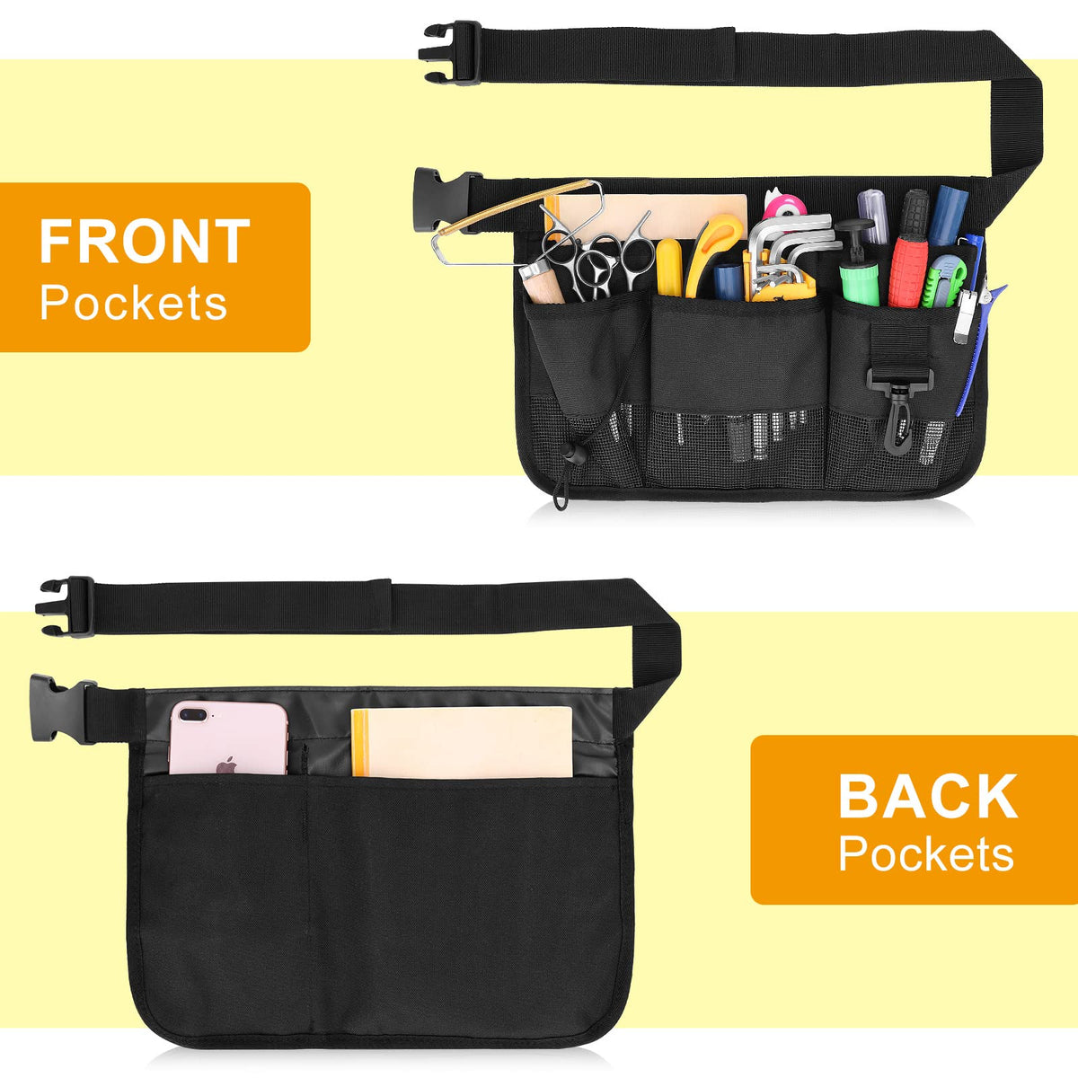 Heavy Duty Oxford Gardening Tool Waist Bag with 7 Pockets K91407